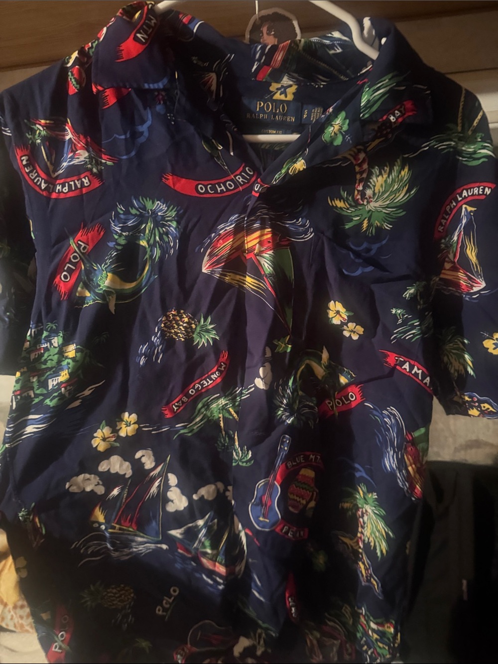 Polo by Ralph Lauren Navy Tropical Print Button-Down Shirt
